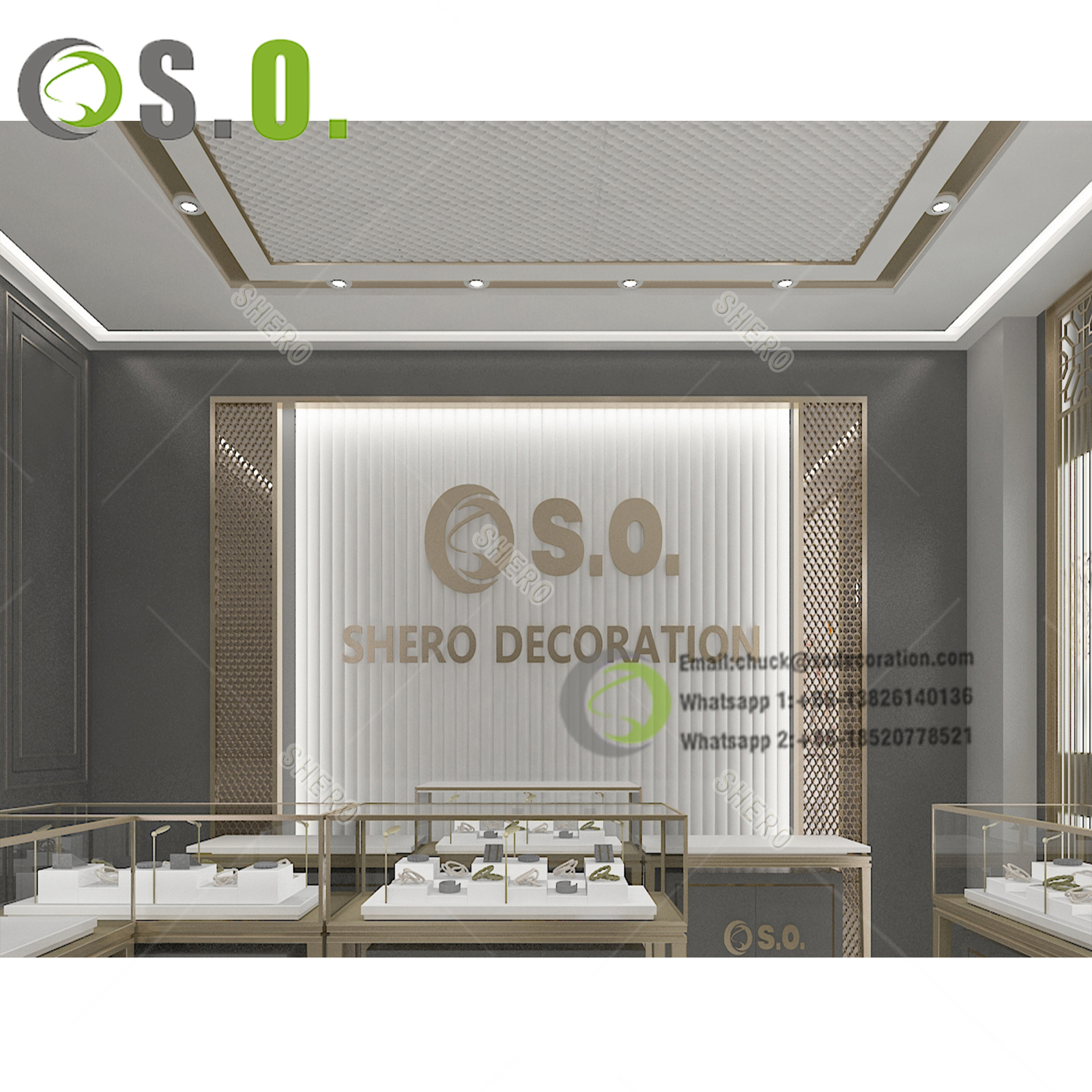 Shop Counter Tempered Glass Display Showcase