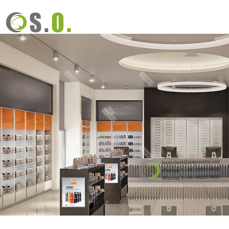 Custom Pharmacy Display Rack Furniture Counter Showcase Cabinet Drugstore Medical Pharmacy Shelves