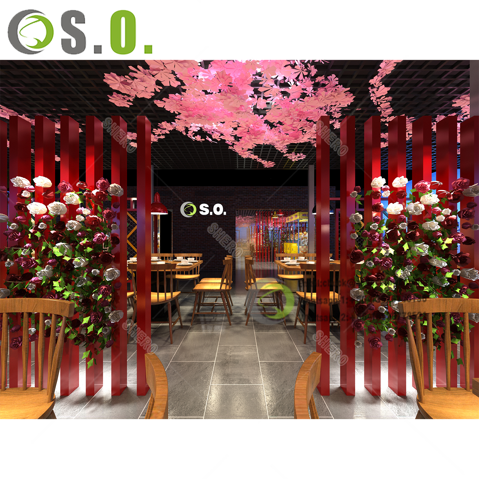 Boutique furniture Table and chair display cases for coffee shop restaurant professional custom factory direct sales
