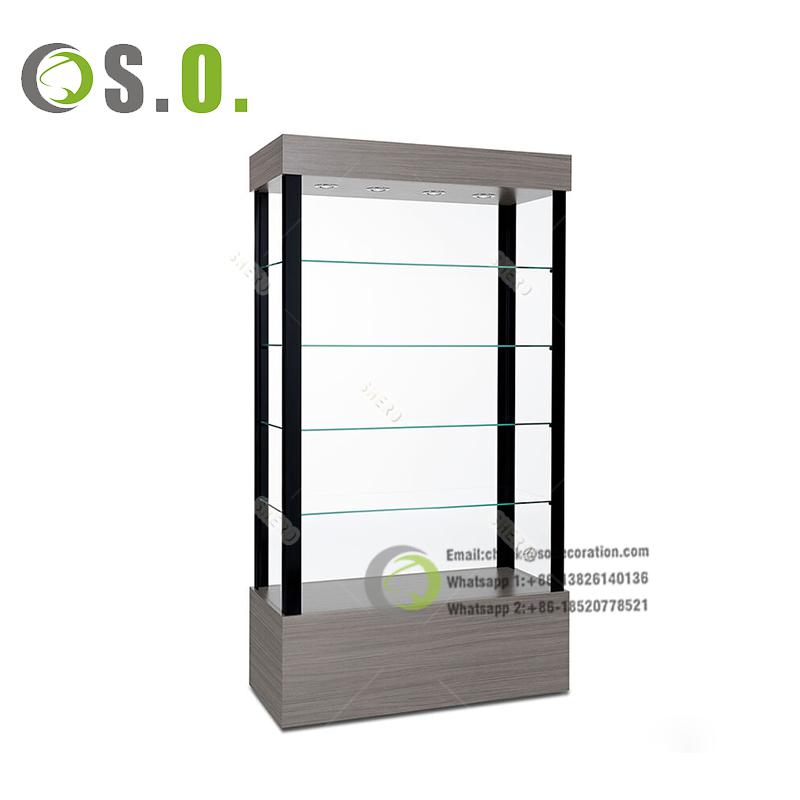 Professional Glass Display Store Wooden Glass Counter For Sale