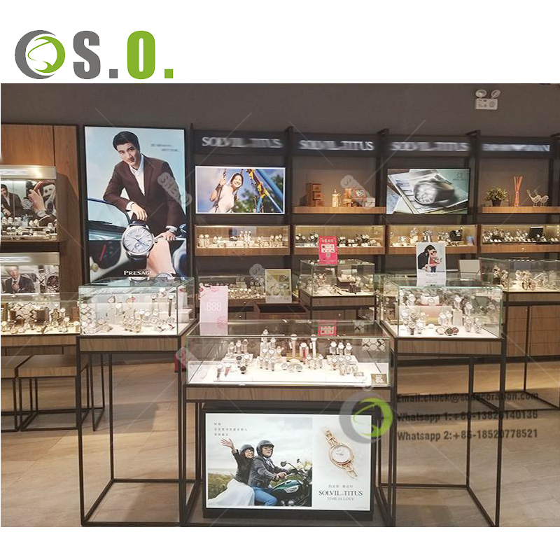 Customized Luxury High Jewelry Display Counter & Island Showcase
