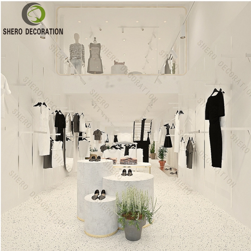 Minimalist Clothing Shop Design Garment Display Rack Custom Clothing Display Rack