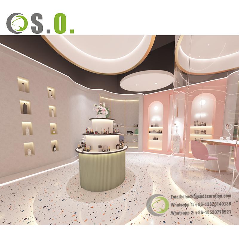 Modern Popular Retail Makeup Store Fittings Cosmetic Shop Display Shelf Racks