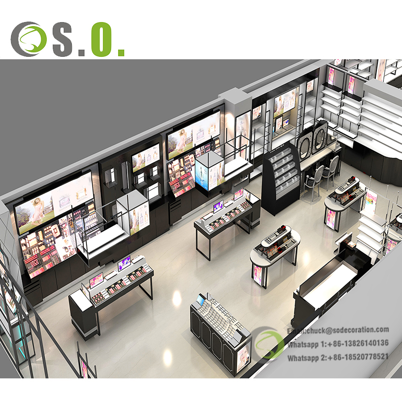 Fashionable Makeup Kiosk Custom Cosmetic Interior Design for Cosmetic Shop