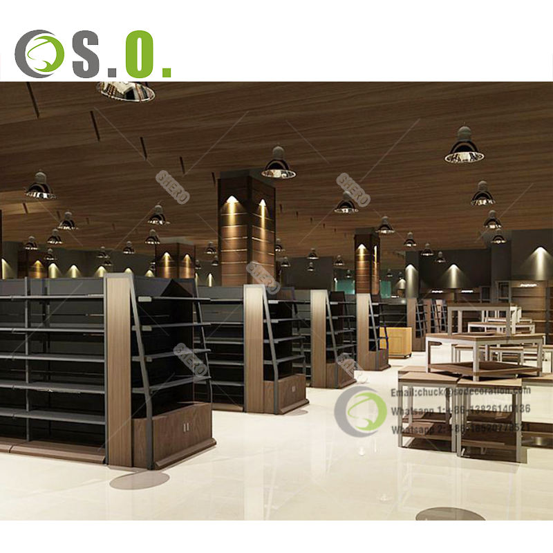 Customized Supermarket Furniture Layout Decoration Interior Design Supermarket Shelf