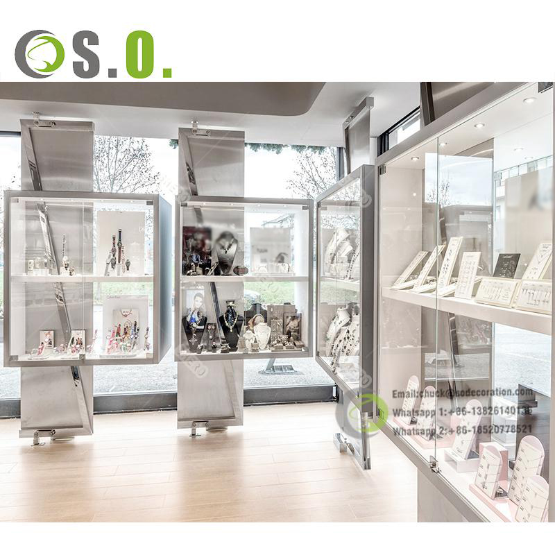 Customized Jewelry Shop Furniture Glass Counter Jewelry Display