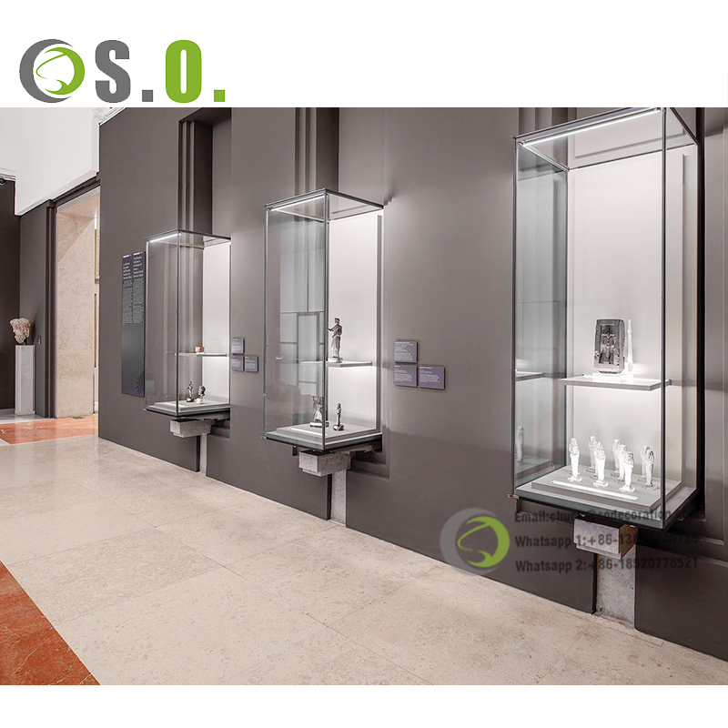 Modern Museum Glass Display Exhibition Stand Museum Vitrine Display Case