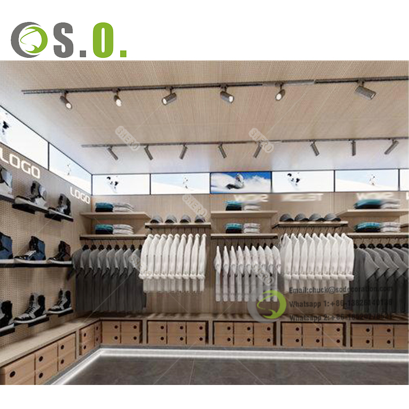 Shopping Mall Interior Design With Clothing Store Display Shelf