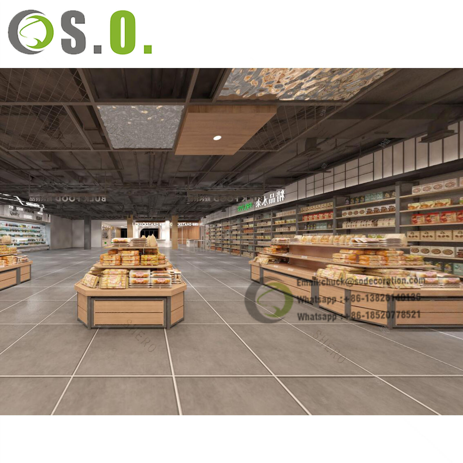 Double-sided high quality heavy duty modern design supermarket shelf for sale