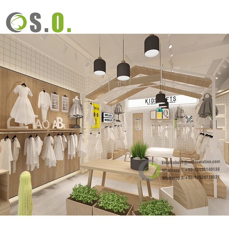 Special Cute Kids Shop Decoration Baby Clothes Store Interior Design