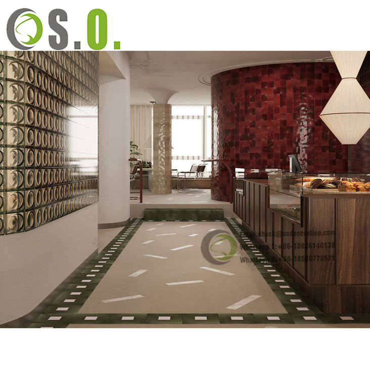 Bakery Shop Wooden Glass Display Counter Customization