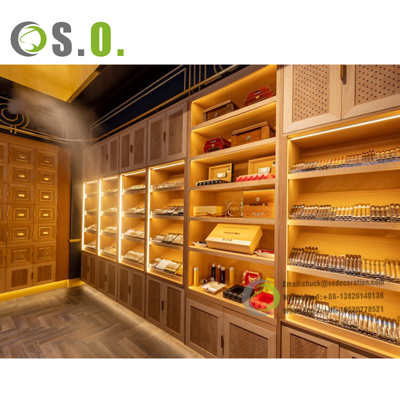 Cigar Humidor Cabinet Cash Counter Design Display Showcase Electric Humidors