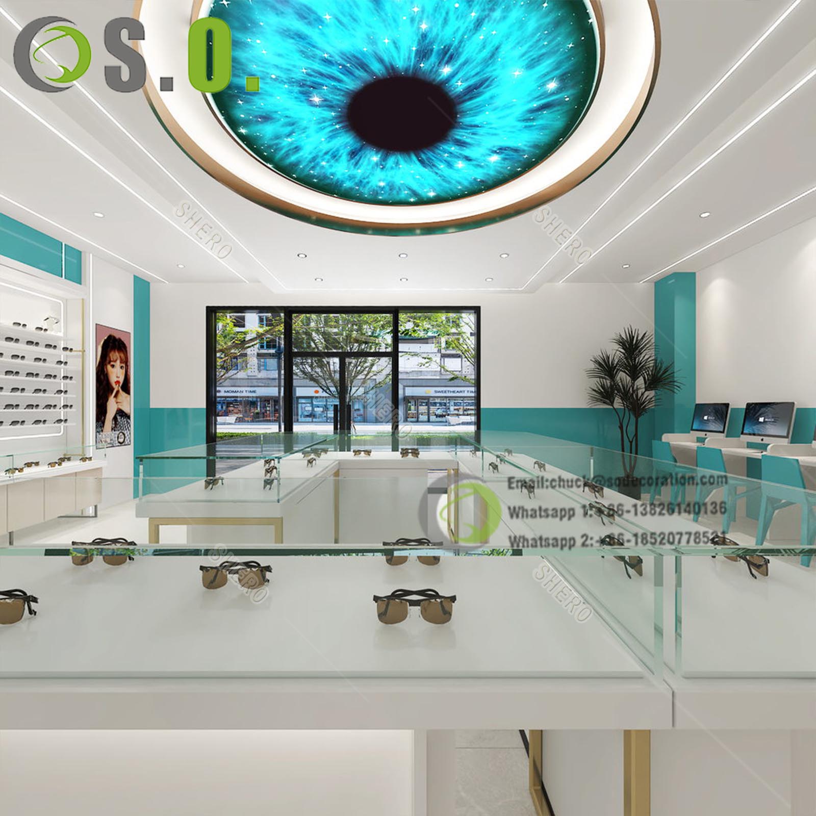 Locking Sunglass Display Eyewear Store Interior Design