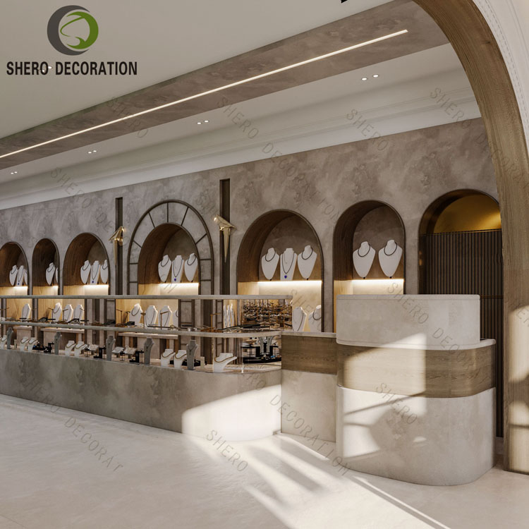 Luxury Jewelry Shop Design Custom High Quality Glass Showcase for Mall Outlets