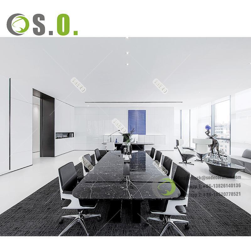Modern Custom Office Furniture Office Meeting Desk and Chair Set Office Interior Design