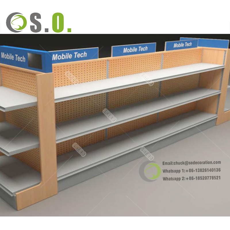 New Design Stand Shelves Supermarket Display Showcase