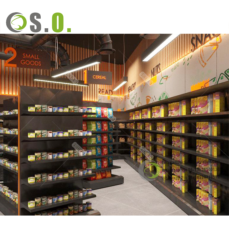 Supermarket Display shelves design gondola racks for retail store